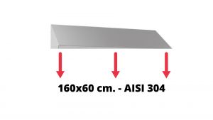 Inclined roof in AISI 304 stainless steel dim. 160x60cm. for cabinet IN-690.16.60