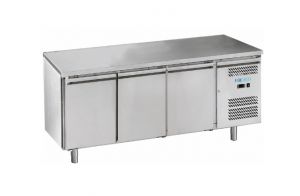 M-GN3100BT-FC Ventilated refrigerated counter in AISI201 stainless steel, 3 door