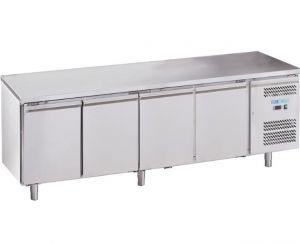 M-GN4100TN-FC Ventilated refrigerated counter in AISI201 stainless steel, 4 doors